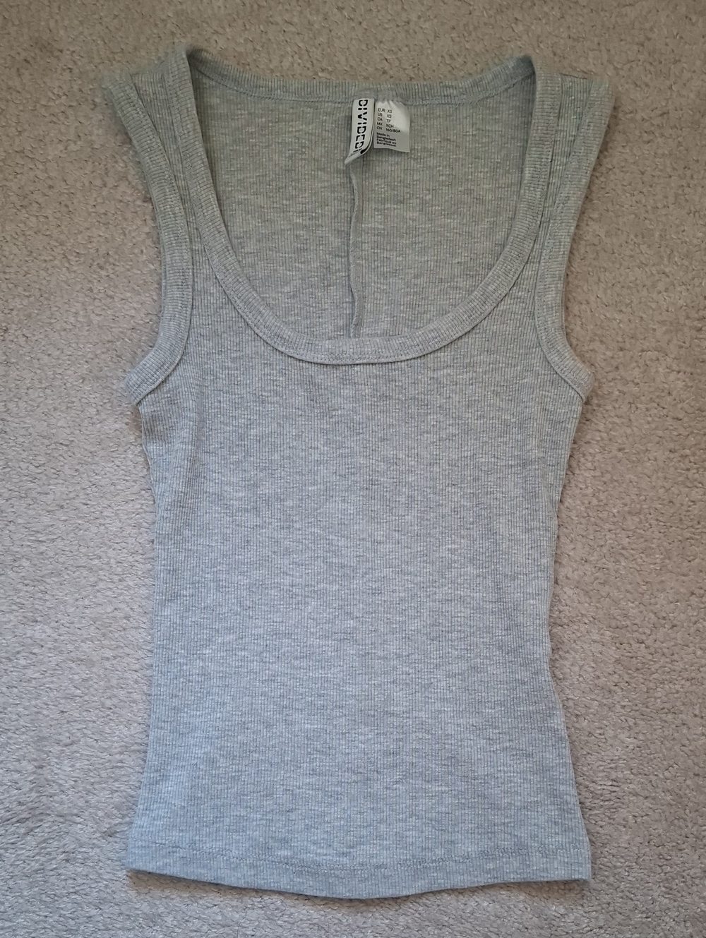 H&M Divided Light Grey Ribbed Tank Top
